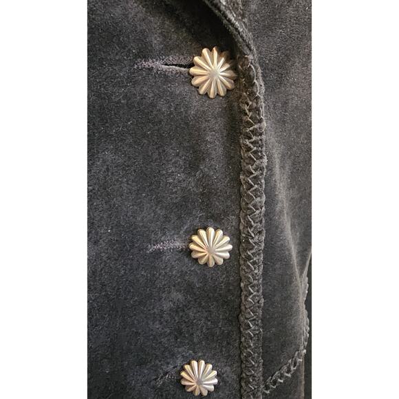 Vintage suede 3/4 Penny Lane jacket fur collar wester concho fringe Made In USA - Picture 6 of 10